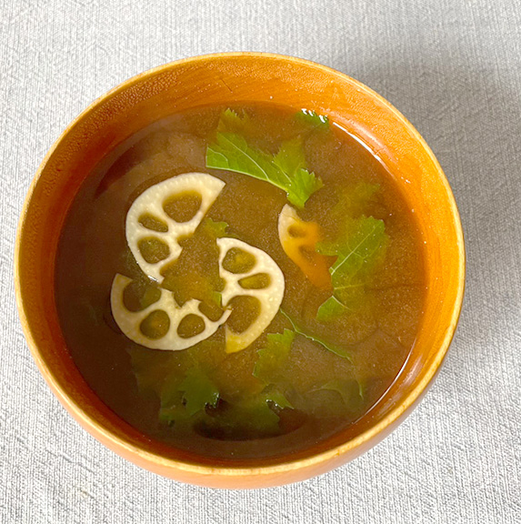 れんこん味噌汁